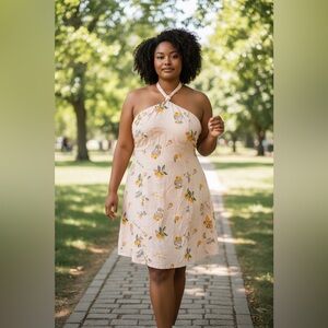 Wild Fable brand midi-length A-line dress featuring a citrus design